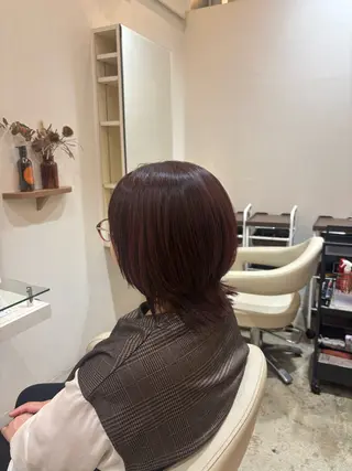 ミディアム カラー 佐藤 優里のヘアスタイル