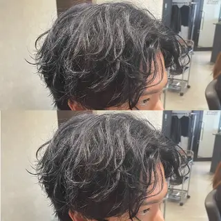 カラー パーマ メンズ _WHITE / KENTOのヘアスタイル
