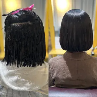 ミディアム 縮毛矯正／レイヤー／ 🌼mizukiのヘアスタイル