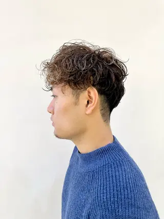 ミディアム パーマ メンズ メンズパーマ/ メンズカット/片山のヘアスタイル