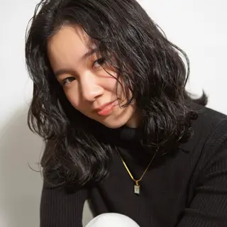 セミロング パーマ 【nui 茨木】 清水優のヘアスタイル
