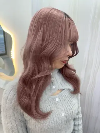 ロング カラー Rio🎀ブリーチ なし透明感♡顔周り♡のヘアスタイル