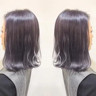 ミディアム カラー パーマ ヘアアレンジ 🫧柔色/トレンド カラー/川辺晴加のヘアスタイル