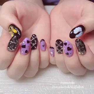ミディアム ネイル 🐾enen style 🐾のネイルデザイン