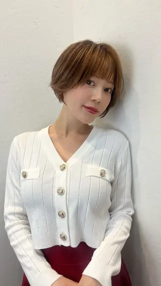 ショート カラー 柔らかい艶暖色 レイヤー🫧姫汝のヘアスタイル