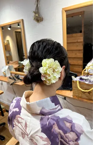 ヘアアレンジ ショート🌼パーマ 本間正子のヘアスタイル