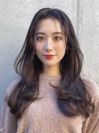 ロング 恵比寿韓国レイヤー× 艶透明感カラー大場のヘアスタイル