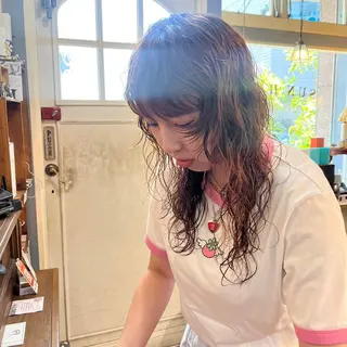 セミロング パーマ トレンドパーマ☝️ 🌱ショート/緒方椋のヘアスタイル