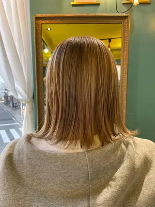 ミディアム カラー 末石 智のヘアスタイル