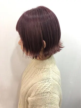 ショート カラー パーマ ヘアアレンジ 顔周りカット・相談 レイヤーも◎しずくのヘアスタイル