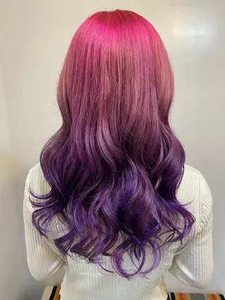 ロング カラー ブリーチ毛対応酸性 ストレート🌈サキのヘアスタイル
