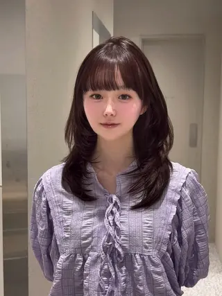 ミディアム カラー 🩵福岡ブリーチなし レイヤー/紫音🩵のヘアスタイル