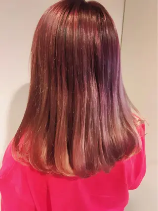 ミディアム カラー ヘアアレンジ 【mokuオーナー】 ちはるのヘアスタイル