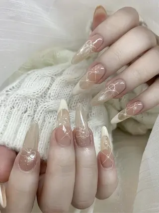 ネイル チップ長さ出し 専門店のネイルデザイン