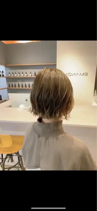 ミディアム カラー ヘアアレンジ 赤みゼロカラー 藤並純のヘアスタイル