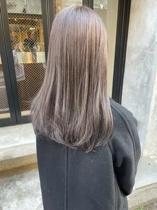 セミロング カラー 🩰オリーブ/ ベージュ松本咲花🩰のヘアスタイル