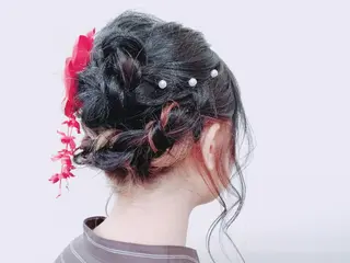 ヘアアレンジ 小林　ローズパープル カット＆カラー美容室のヘアスタイル