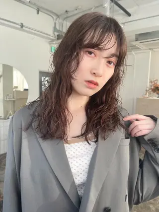 セミロング パーマ Terve.野崎 真里奈のヘアスタイル