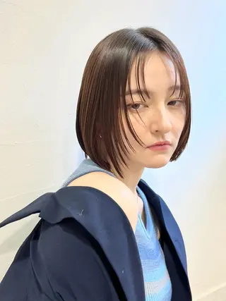 ミディアム Chlan岡本 坂本のヘアスタイル