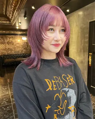 セミロング カラー haco＋所属・圧倒的デザイン力 店長🎨RENAのヘアスタイル