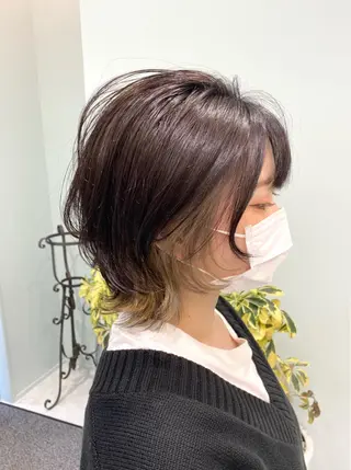 ミディアム カラー 中川 茜里のヘアスタイル