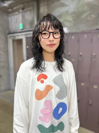 セミロング パーマ 水野 雪 /パーマ/暖色カラーのヘアスタイル