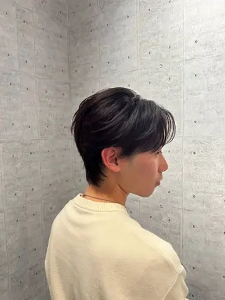 ショート メンズ メンズハイライト × perm Runoのヘアスタイル