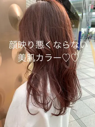 セミロング カラー 安村 美奈のヘアスタイル