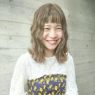 ミディアム カラー パーマ EARTH検見川浜 鈴木学のヘアスタイル