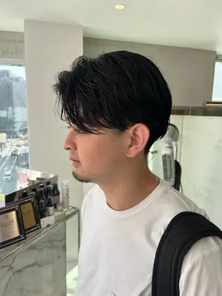 ショート パーマ メンズ れんか/ボブ/レイヤ ー/ベージュ/艶髪のヘアスタイル