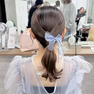 ミディアム ヘアアレンジ JUNSHIN🦋 ヘアセット／カラーのヘアスタイル