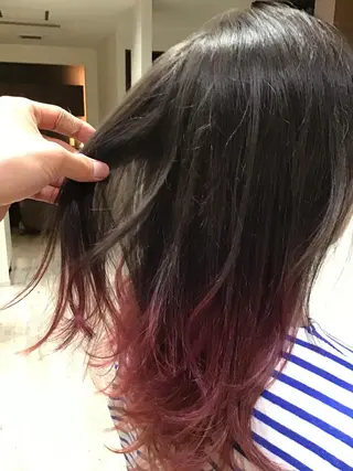 セミロング カラー 🌿ストレート🌿 髪質改善☘️シュウヤのヘアスタイル