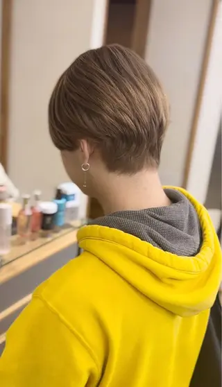 セミロング パーマ ヘアアレンジ メンズ キッズ レイヤーカット 🌿透け感カラーのヘアスタイル