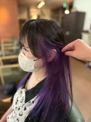 ロング カラー 💜推しインナー カラー/菊池柊真💜のヘアスタイル