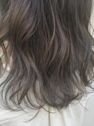 セミロング カラー パーマ ヘアアレンジ 【白髪ぼかし 専門GBG】自由が丘のヘアスタイル
