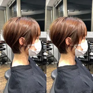 ショート レイヤー特化/小顔顔 周り/セノ/表参道のヘアスタイル