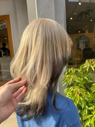 セミロング カラー 🎨ハイトーン/ウル フ/ショート/大夢のヘアスタイル