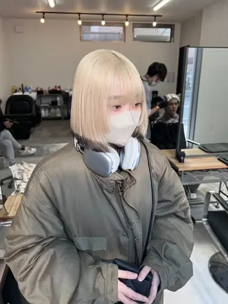 ミディアム 江坂エリア最安値◎ ブリーチ*土田のヘアスタイル