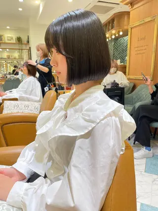 ショート 縮毛矯正 髪質改善 韓国風レイヤー 吉田のヘアスタイル
