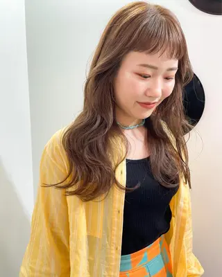 ミディアム カラー パーマ 💖美髪矯正💖 辻未侑のヘアスタイル