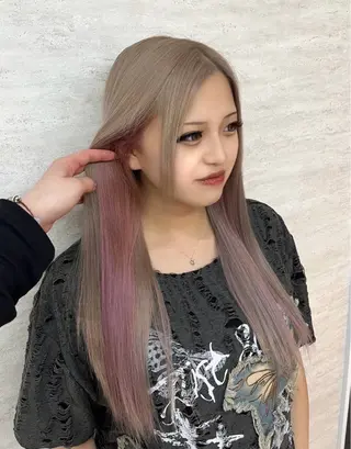 ロング 艶感ハイトーン/ 池袋/mei🩶のヘアスタイル