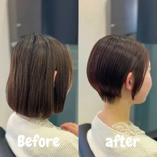 ショート YASU🍎CUT 赤系カラー/ヘアケアのヘアスタイル
