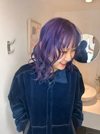 ミディアム カラー VISION   aoyama所属・かがやしづ ⭐️ハイトーンのヘアスタイル