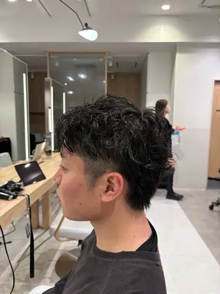 パーマ メンズ 縮毛矯正& 透明感カラー✨レオのヘアスタイル