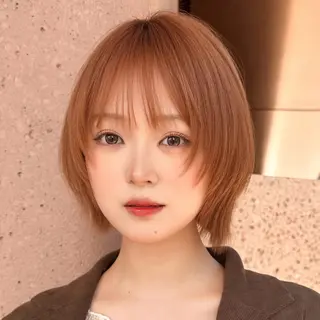 ショート RICO/暖色カラー /縮毛矯正/ミニボブのヘアスタイル