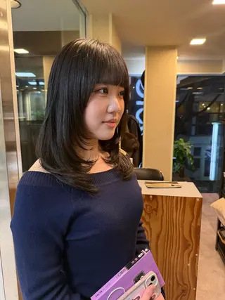 セミロング カラー 伶風/ボブ/ ハッシュカットのヘアスタイル