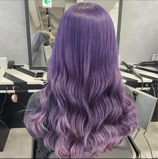 セミロング カラー ブリーチ&エクステ 🥀ケアカラー特化のヘアスタイル
