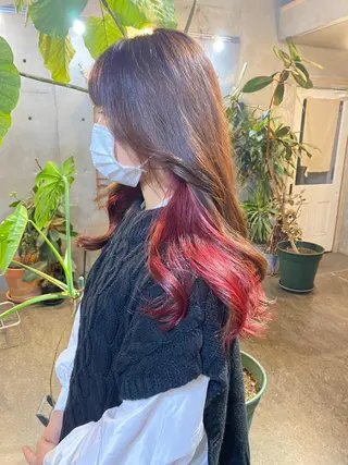 ロング カラー パーマ ヘアアレンジ メンズ キッズ ネイル マツエク・マツパ モリモト サナのヘアスタイル
