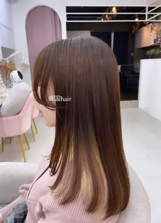 ロング カラー パーマ しみず さきのヘアスタイル