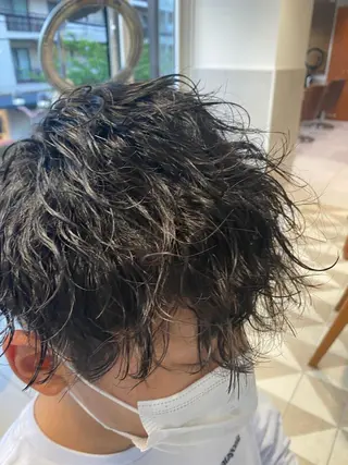 ショート カラー パーマ ヘアアレンジ メンズ メンズパーマの巨匠 鈴木純のヘアスタイル
